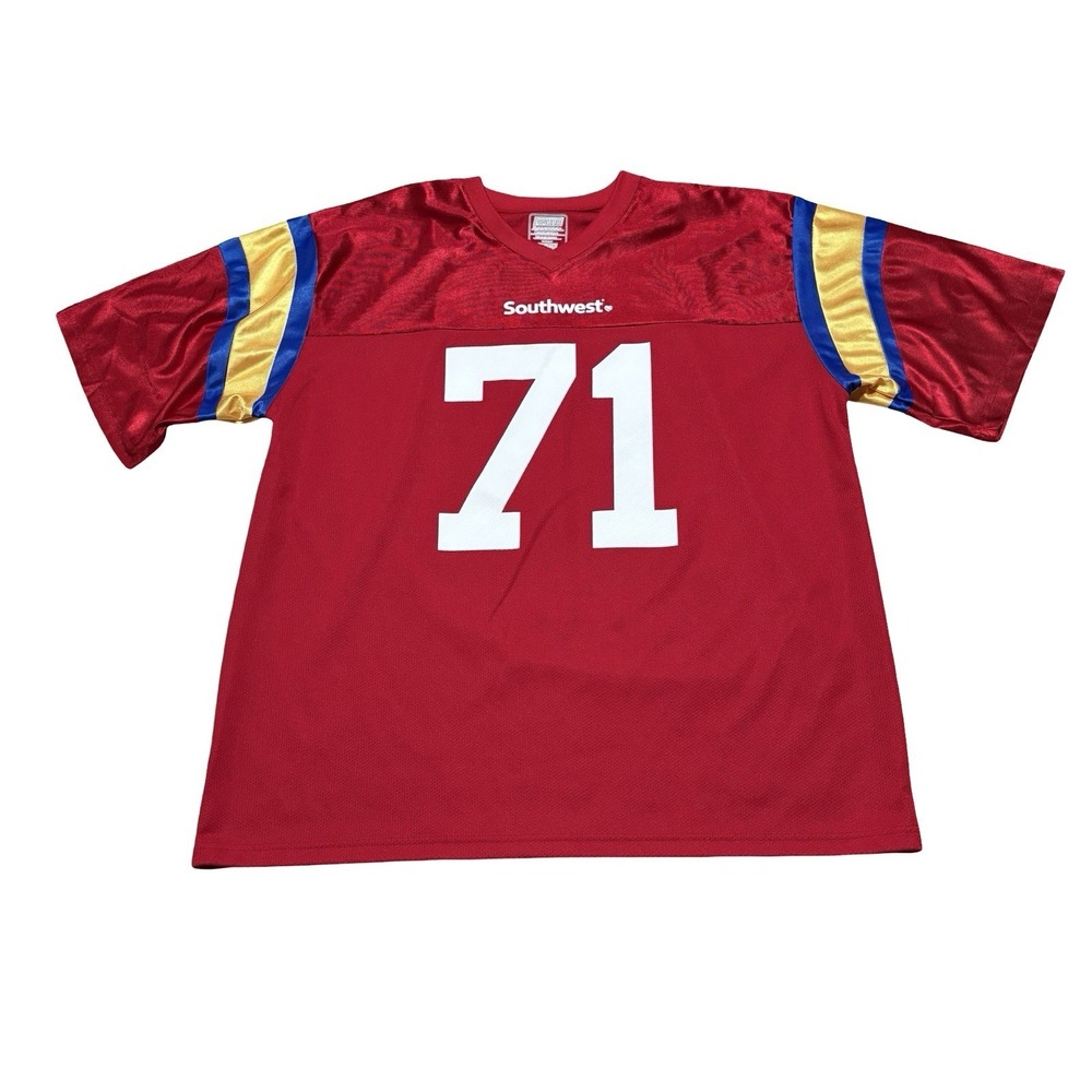 Southwest Airlines Men's Canada Made Football Jersey ALL HEART #71 Sz XXL 26x32